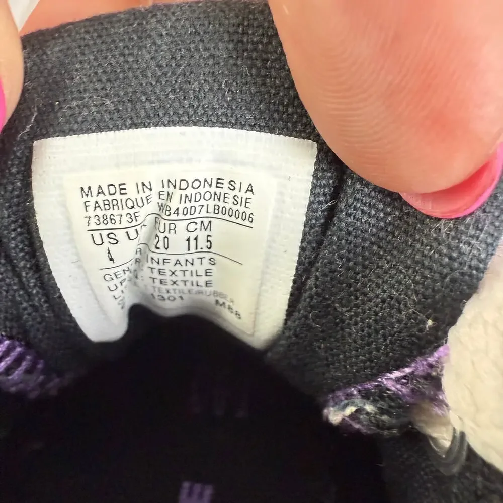 Converse All Star‎ Chuck Taylor Toddler Baby High Top Sneakers Black Purple 4C